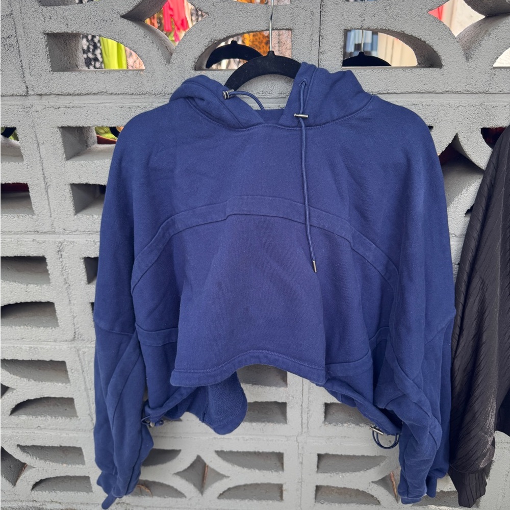 Ivy Park Adidas Navy Cropped Hoodie